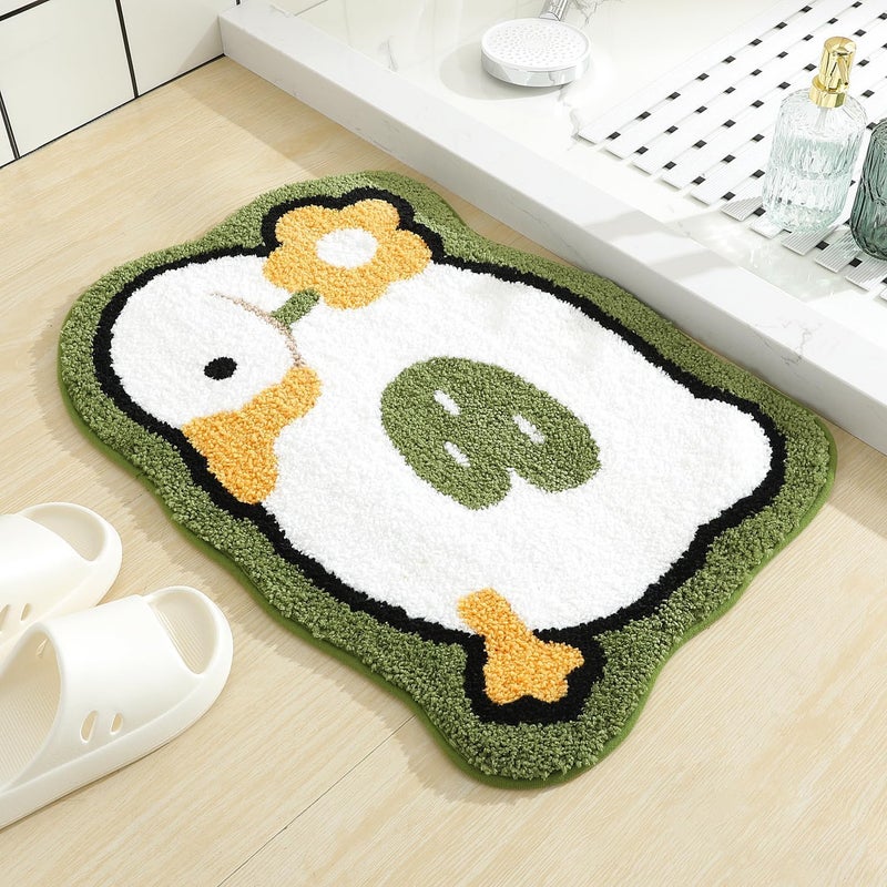 AAZEEM Mat Rugs Non-Slip Abstract Bath Rugs Cute Mat Washable for Tube|Rectangular Door Mat for Home |Drawingroom |Easy Clean Indoor and Outdoor Floor Mat |Green | - Image 1