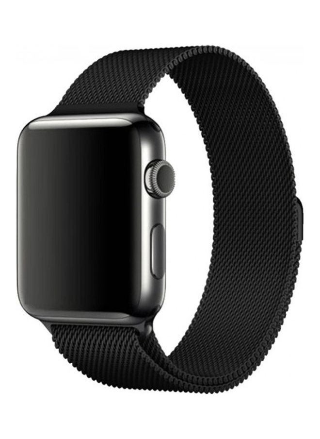 Generic - Milanese Replacement Band For Apple Watch Series 5/6/7 42/44/45mm Black - Image 1