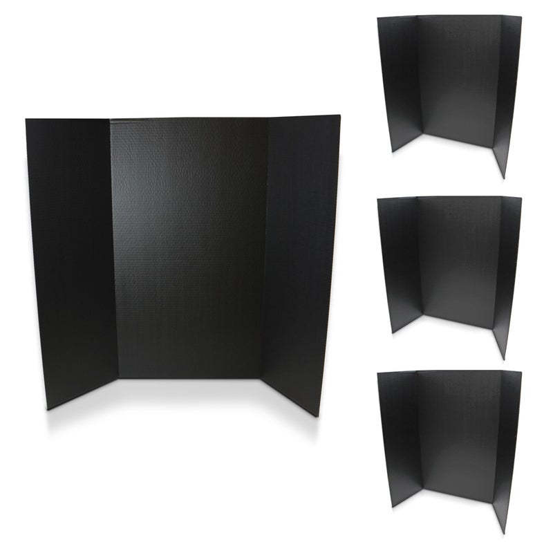 Flipside Products 36â€ x 48â€ Project Boards for Presentations, Science Fair, School Projects, Event Displays and Trifold Picture Board, Proudly Made in USA - Black - 4 Pack - Image 1