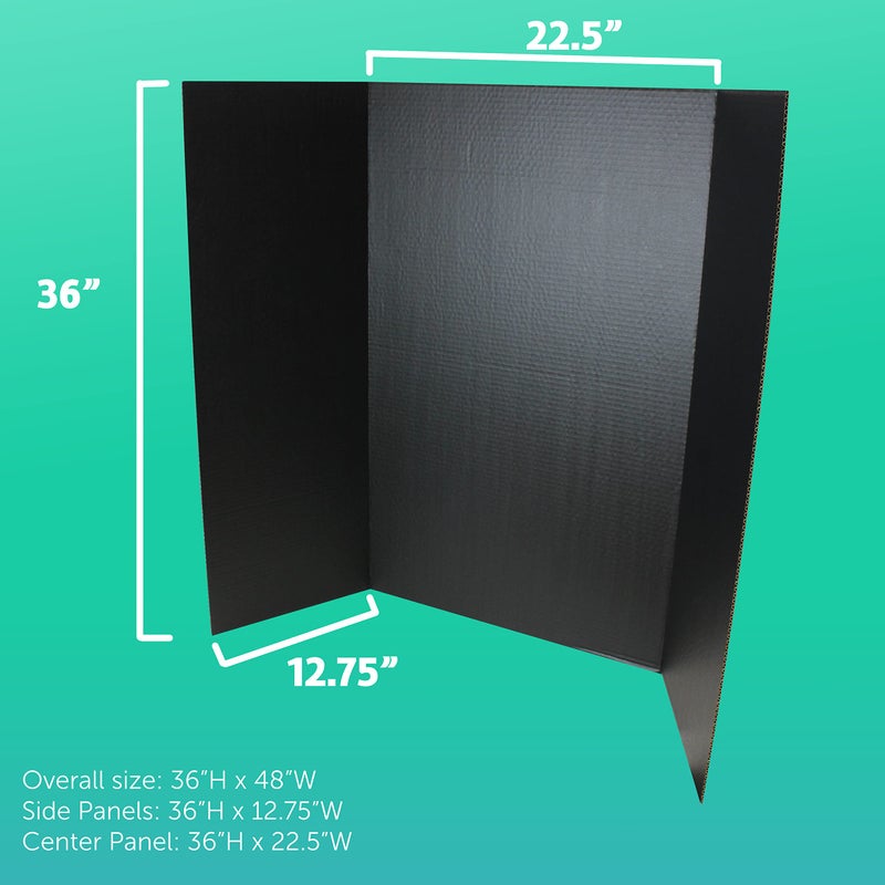 Flipside Products 36â€ x 48â€ Project Boards for Presentations, Science Fair, School Projects, Event Displays and Trifold Picture Board, Proudly Made in USA - Black - 4 Pack - Image 4