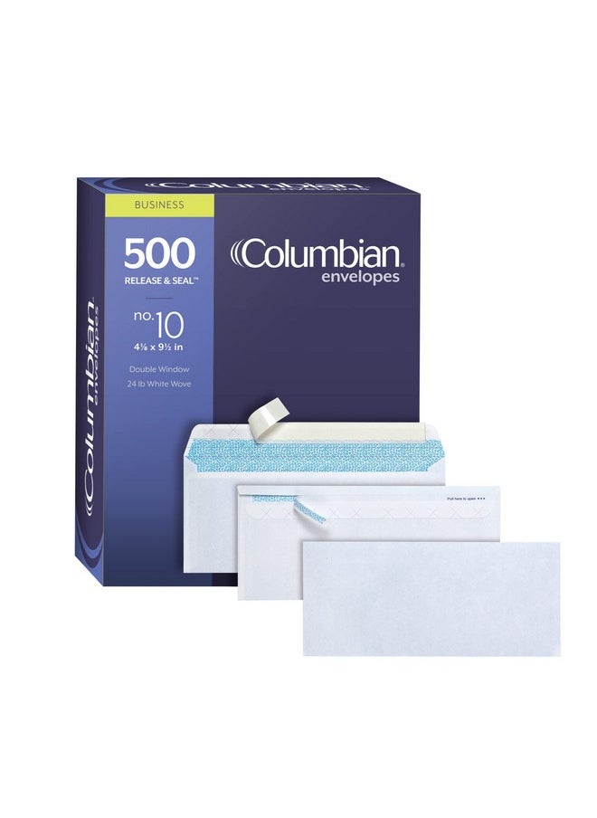 Columbian #10 Security Envelopes, 500/Box, No Window, 4-1/8 X 9-1/2 Inches, Release & Seal Self Seal, Simplysafe Tamper Evident, White (Colo180)  - Image 1