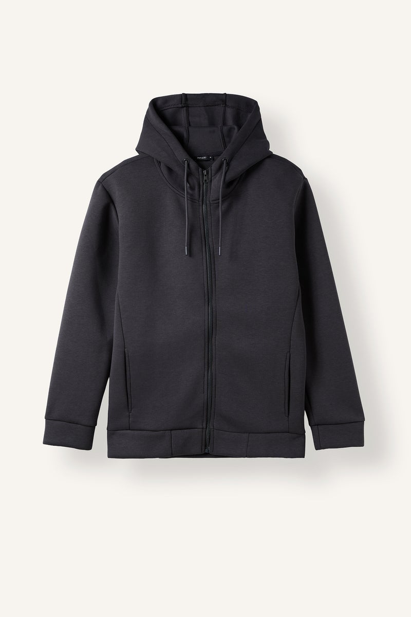 DeFacto Grey Man Regular Fit Cotton Zip-Up Hoodie Casual - Image 1