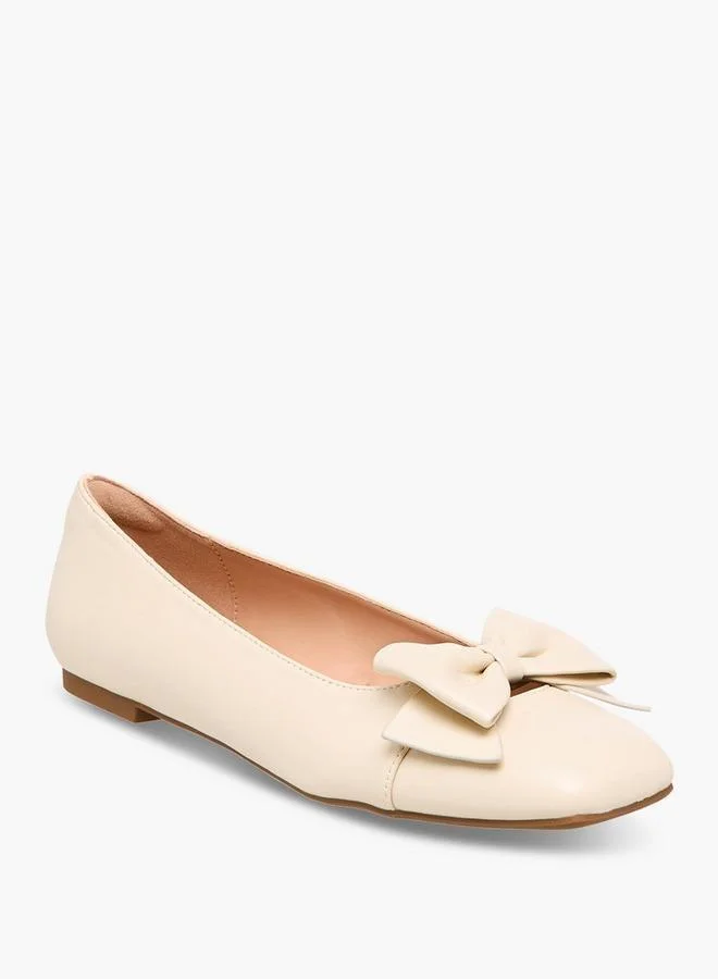 Celeste Women's Bow Detail Slip-On Ballerina Shoes