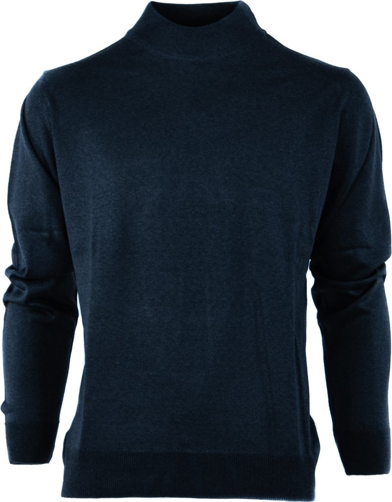 Oppland Men's Long Sleeve Half Turtleneck Classic Model Comfortable Cut Full Pattern Wool Woven Sweater  - Image 2