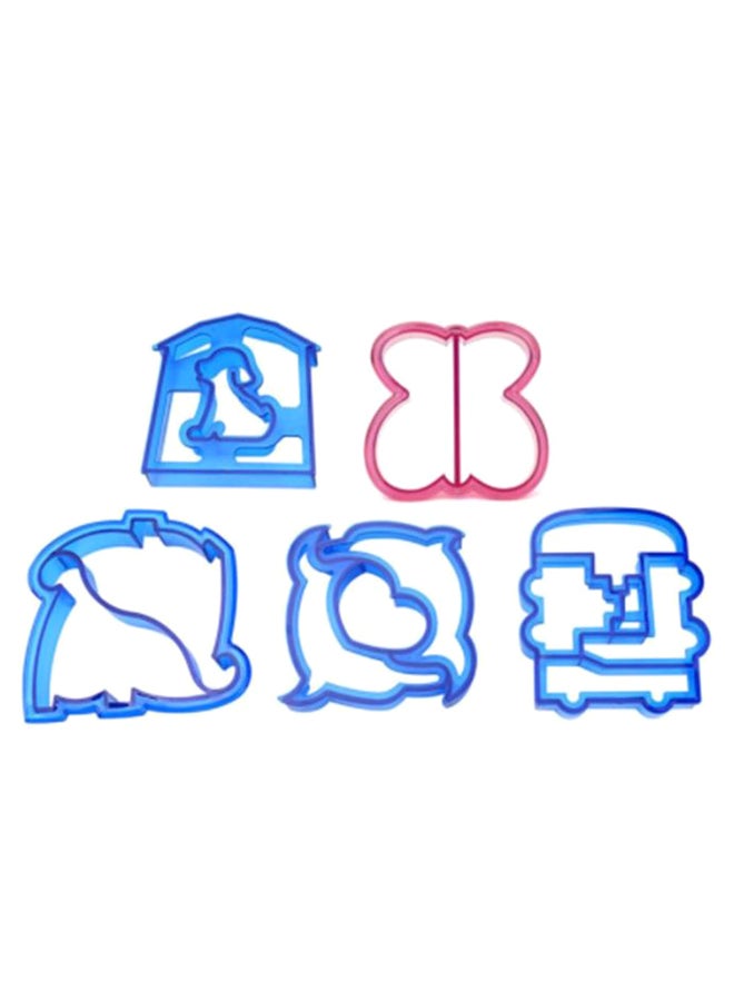 Loquat 7-Piece Sandwich Toast Cookie Cookie Cutter Set Blue/Pink - Image 2