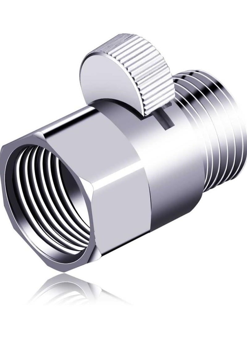 SYOSI Shower Flow Control Valve Shower Head Shut Off Valve with Handle Lever, Shower Volume Control Valve, Brass Water Flow Control Valve with G1/2 Universal Size for Shower Arm and Hose - Image 1