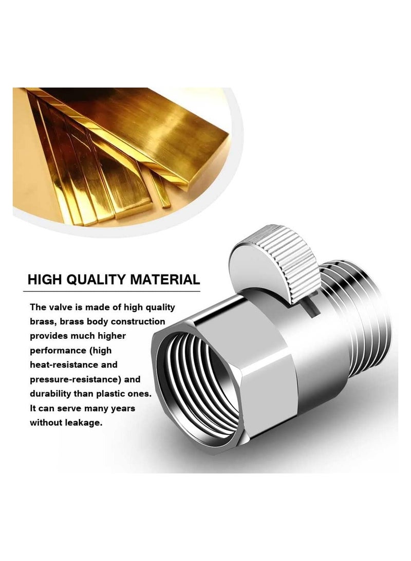 SYOSI Shower Flow Control Valve Shower Head Shut Off Valve with Handle Lever, Shower Volume Control Valve, Brass Water Flow Control Valve with G1/2 Universal Size for Shower Arm and Hose - Image 5