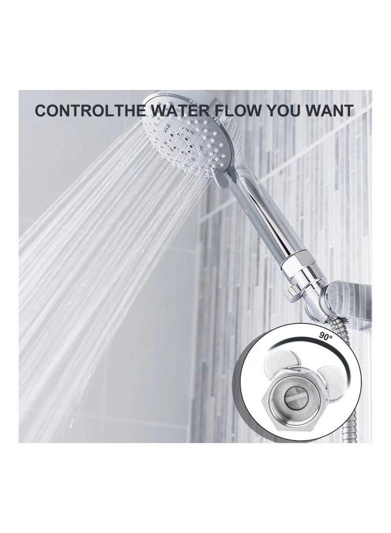 SYOSI Shower Flow Control Valve Shower Head Shut Off Valve with Handle Lever, Shower Volume Control Valve, Brass Water Flow Control Valve with G1/2 Universal Size for Shower Arm and Hose - Image 2