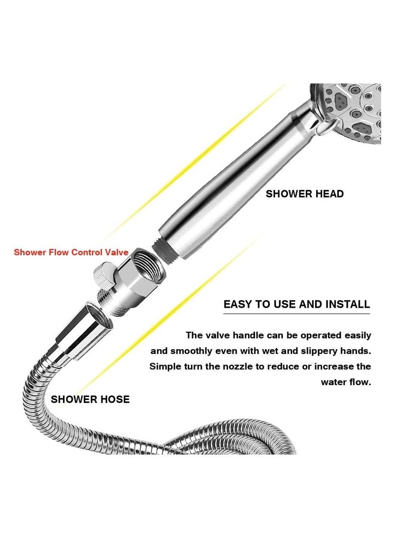 SYOSI Shower Flow Control Valve Shower Head Shut Off Valve with Handle Lever, Shower Volume Control Valve, Brass Water Flow Control Valve with G1/2 Universal Size for Shower Arm and Hose - Image 4