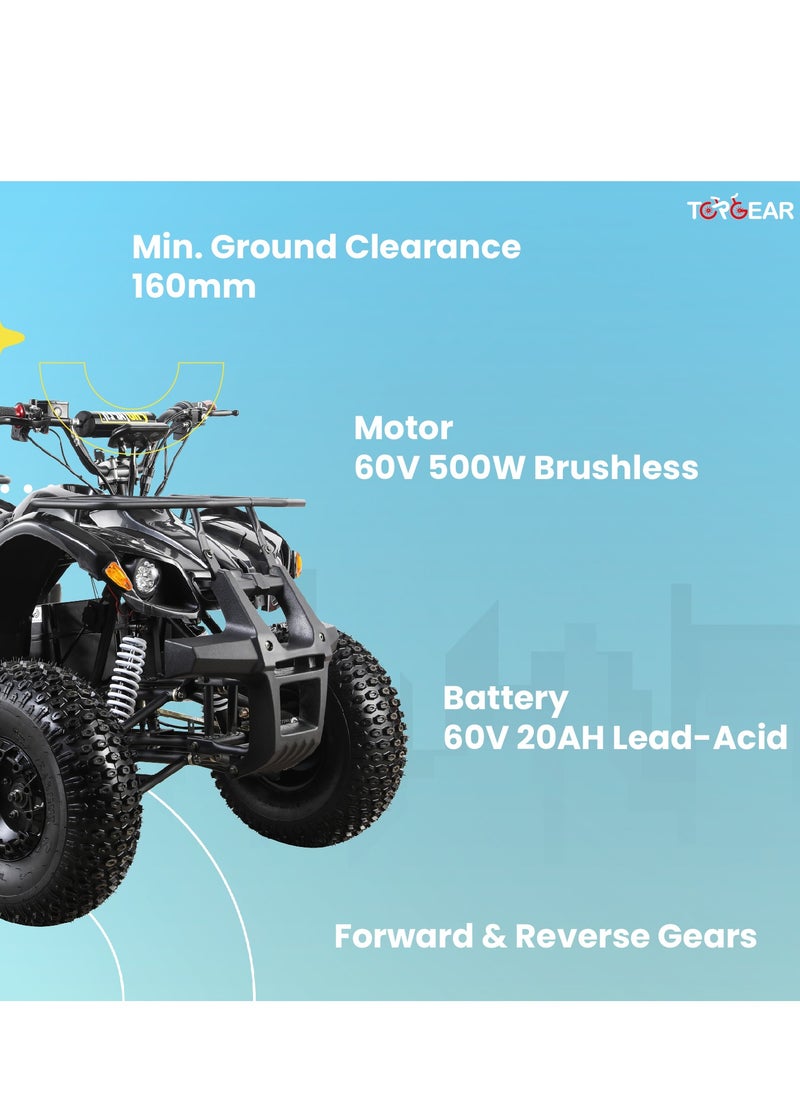 Lovely Baby - Top Gear TG 450 Electric Quad Bike for Adults, 60V 500W Motor with 3-Speed Adjustment, Disc Brakes, Dual Suspension, LED Lights, and 70KM Range  - Orange - Image 1