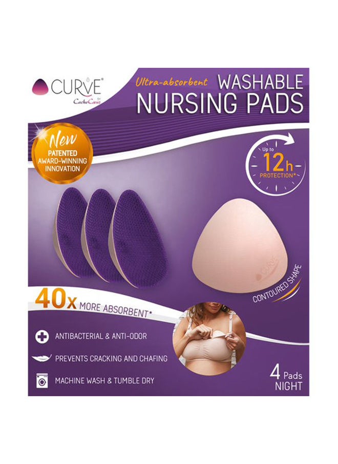 Curve - Essential Plus 4 Washable Nursing Pads Night Purple - Image 1