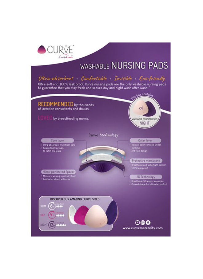 Curve - Essential Plus 4 Washable Nursing Pads Night Purple - Image 1