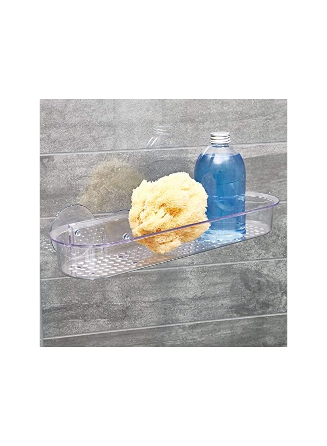 Raxoom 21700 Basic Shower Tray without Drilling, Long Bath Shelf, Made of Sturdy Plastic with Suction Cups, Clear - Image 3