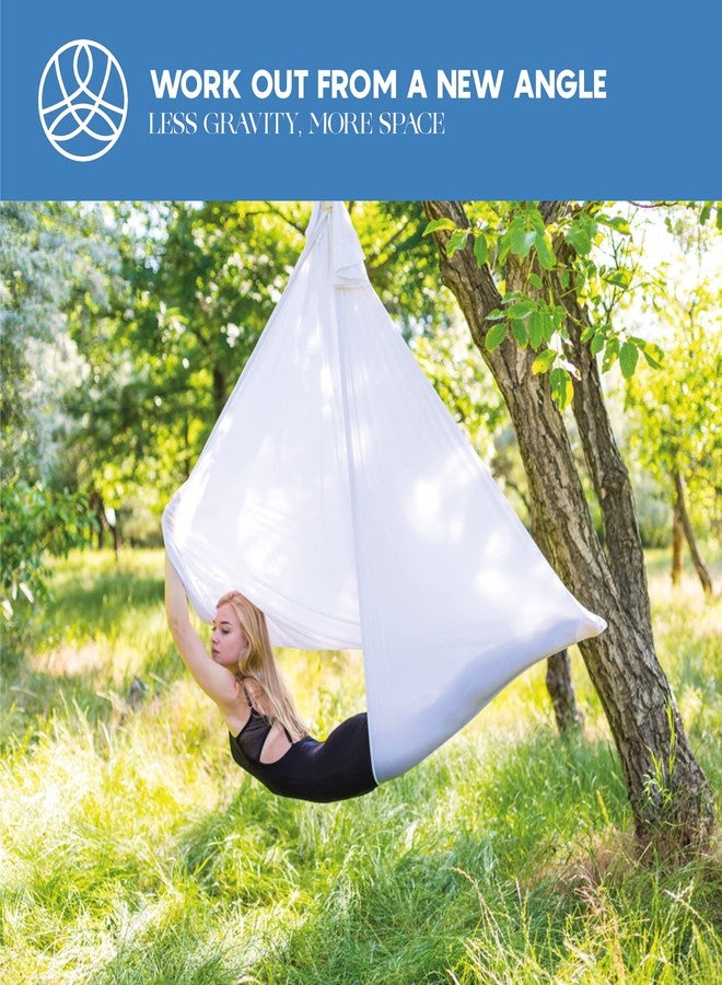 aum active Aerial Yoga Hammock - Premium Aerial Silk Yoga Swing for Antigravity Yoga, Inversion Exercises, Improved Flexibility & Core Strength - Extension Straps, Carabiners and Pose Guide Included - Image 5