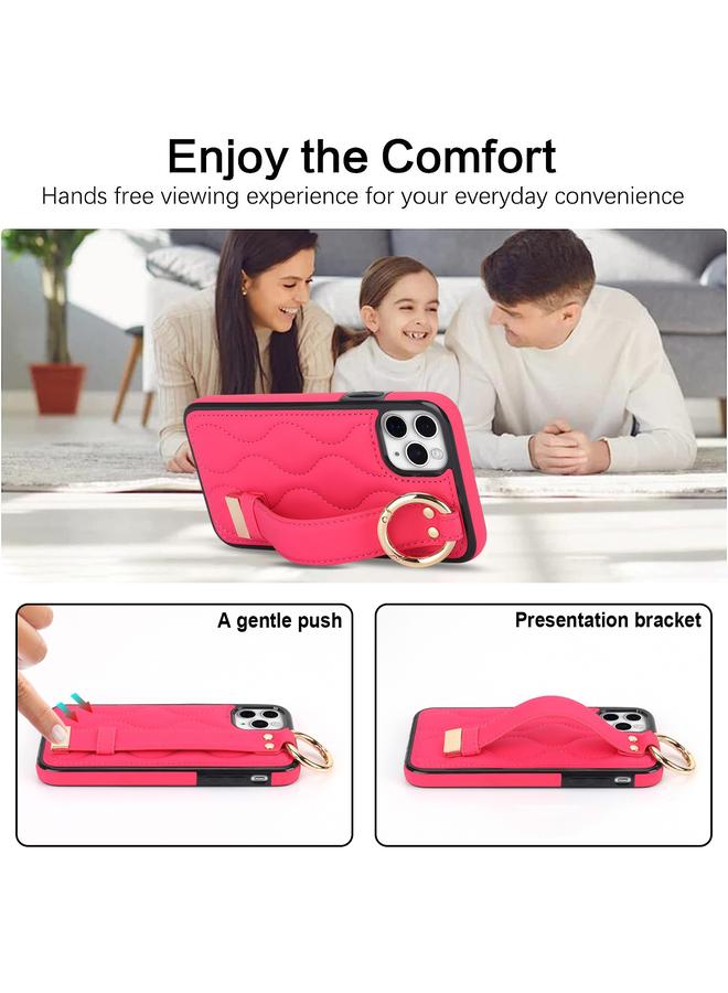 Zaboon Case For iPhone 11 Pro Non-slip Full Coverage Ring PU Phone Case with Wristband - Image 4