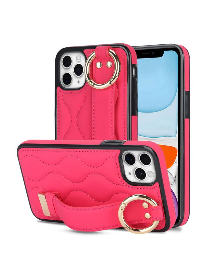 Zaboon Case For iPhone 11 Pro Non-slip Full Coverage Ring PU Phone Case with Wristband - Image 1