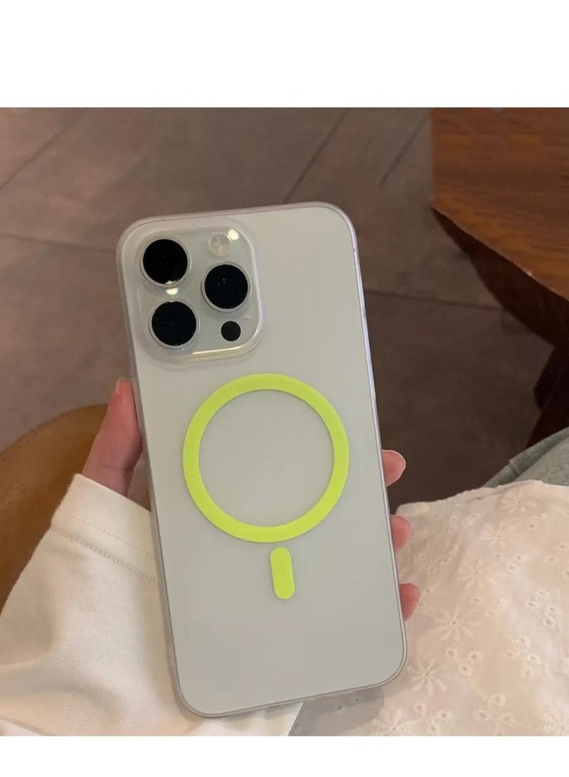 Techie غطاء خلفي غير لامع مضيء مع مغناطيس مدمج لجهاز آبل آيفون 16 برو ماكس - أخضر - Image 4