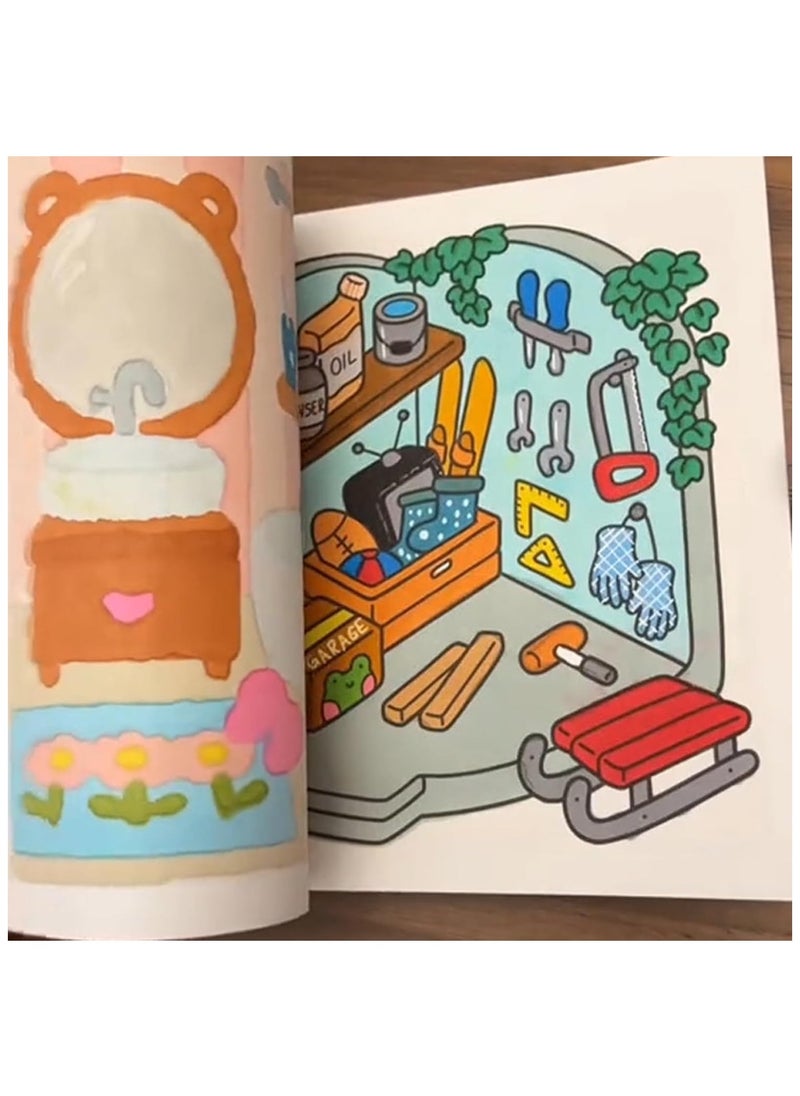 Coloring Book - Relaxation in Comfortable Spaces with Adorable Goods for Adults & Teens,Cute Colouring Book with Easy and Simple Designs  - Image 4