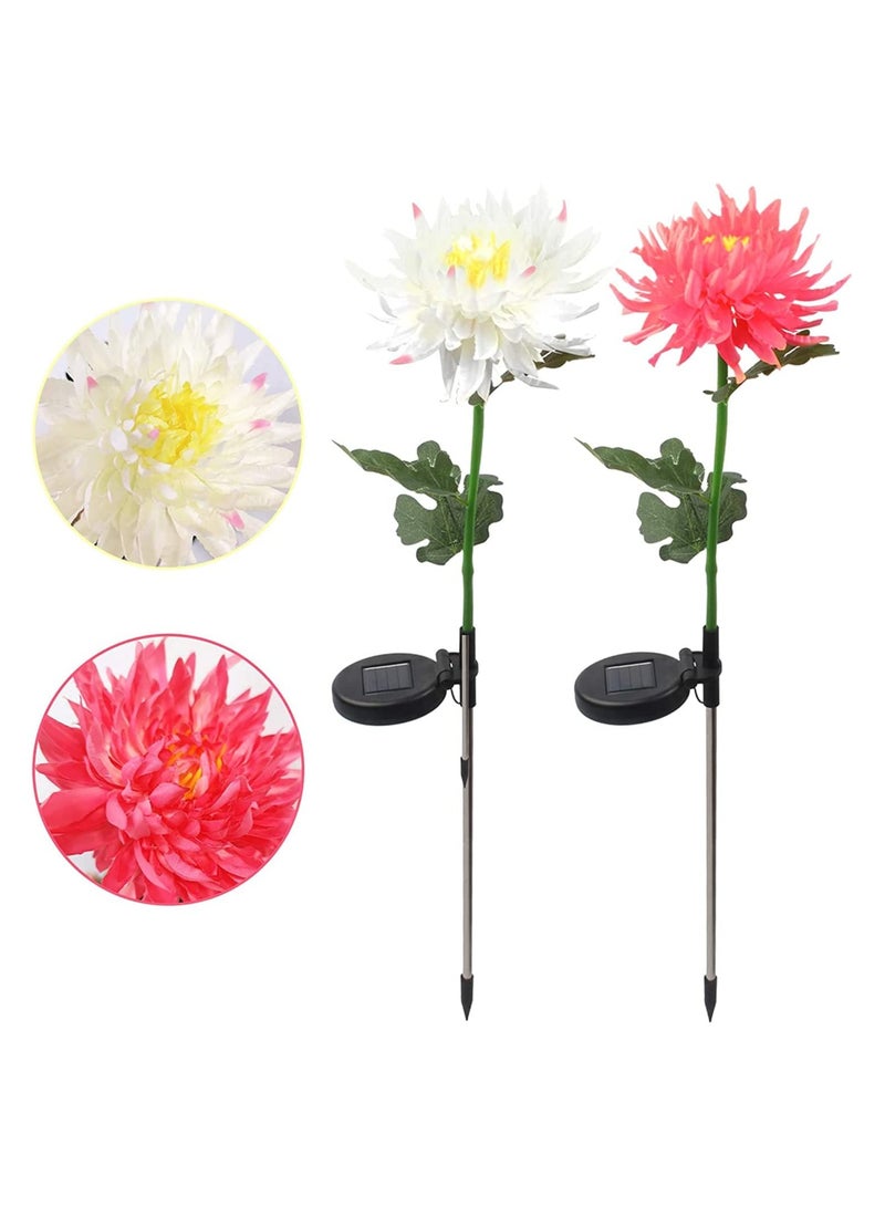 GGEROU Solar Outdoor Lights Solar Flowers 6 Pack Solar Powered Chrysanthemum Lights IP 65 Waterproof Solar Landscape Lights for Garden, Patio Lawn Pathway, Backyard Cemetery  - Image 2
