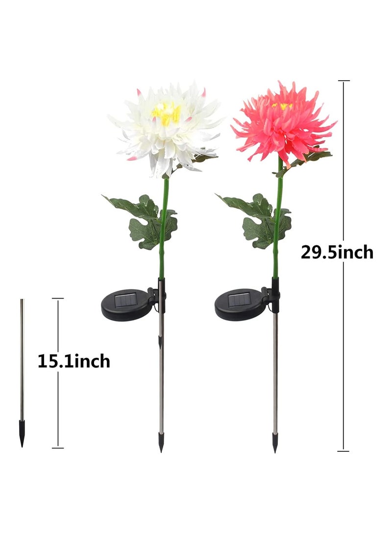 GGEROU Solar Outdoor Lights Solar Flowers 6 Pack Solar Powered Chrysanthemum Lights IP 65 Waterproof Solar Landscape Lights for Garden, Patio Lawn Pathway, Backyard Cemetery  - Image 3
