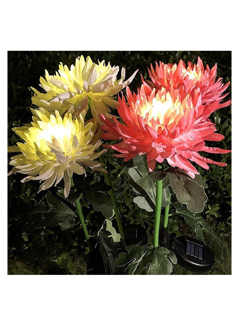 GGEROU Solar Outdoor Lights Solar Flowers 6 Pack Solar Powered Chrysanthemum Lights IP 65 Waterproof Solar Landscape Lights for Garden, Patio Lawn Pathway, Backyard Cemetery  - Image 1