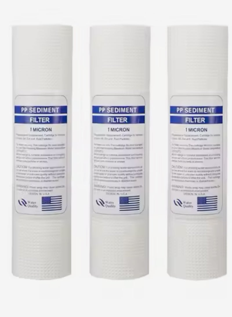 3 pcs filter element 1 mm suitable for household water filters, universal household water filters accessories, replaceable filter element 1 micron, maintains household water cleanliness, filter accessories are convenient and clear  - Image 1