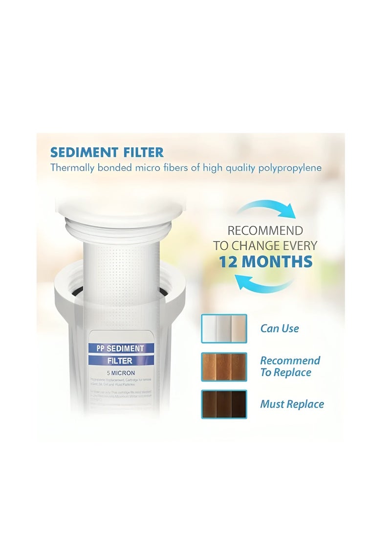 3 pcs filter element 1 mm suitable for household water filters, universal household water filters accessories, replaceable filter element 1 micron, maintains household water cleanliness, filter accessories are convenient and clear  - Image 3
