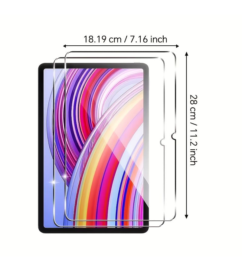 2 Pcs Tempered Glass Screen Protector For Xiaomi Poco Pad 12 1 Inch 9H Hardness High Definition Transparent Scratch Resistant Wear Resistant Tablet Cover - Image 3