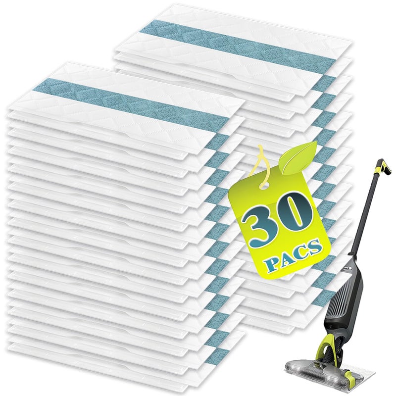 KVLZ Disposable Hard Floor Pad Refills, Compatible with Shark VACMOP Pro VM252 VM251 VM250 VM200 VC205 QM250 VM190 VM200P12 VMP30 for use on All Sealed Floors (30-PCS) - Image 1