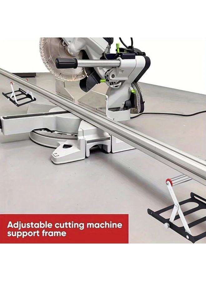 White Adjustable Metal Bracket For Cutting Machine Workbench Height Folding Tool - Image 4