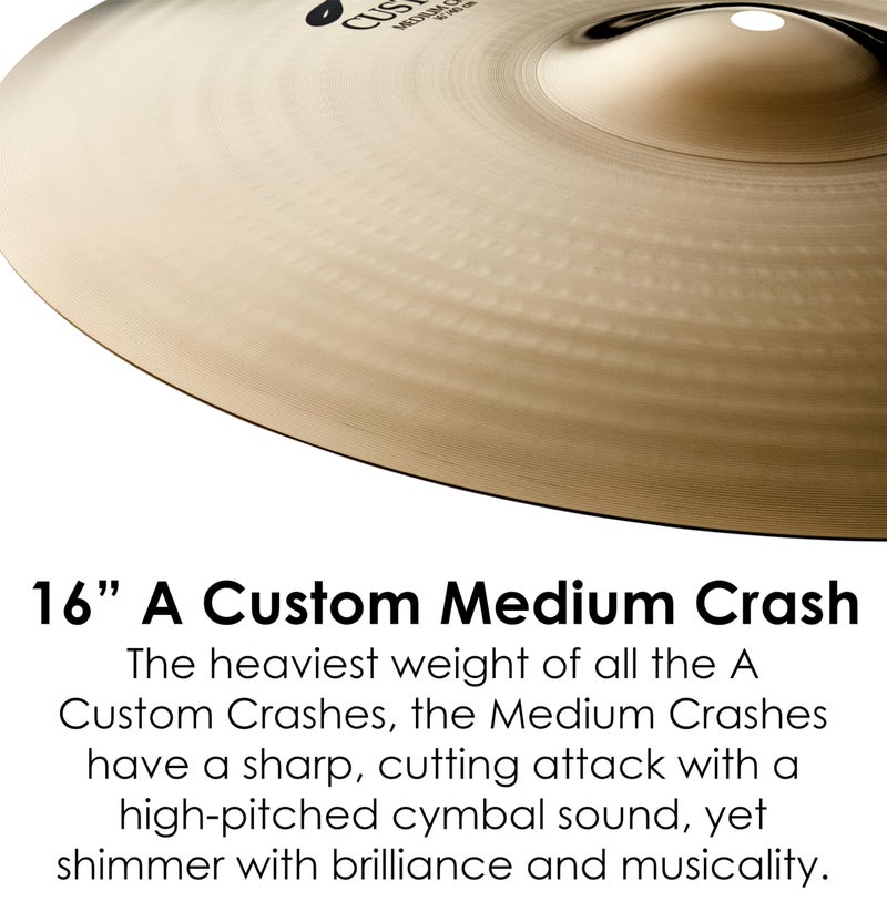 Zildjian A Custom Crash Cymbal - 16 Inches Medium - Image 3