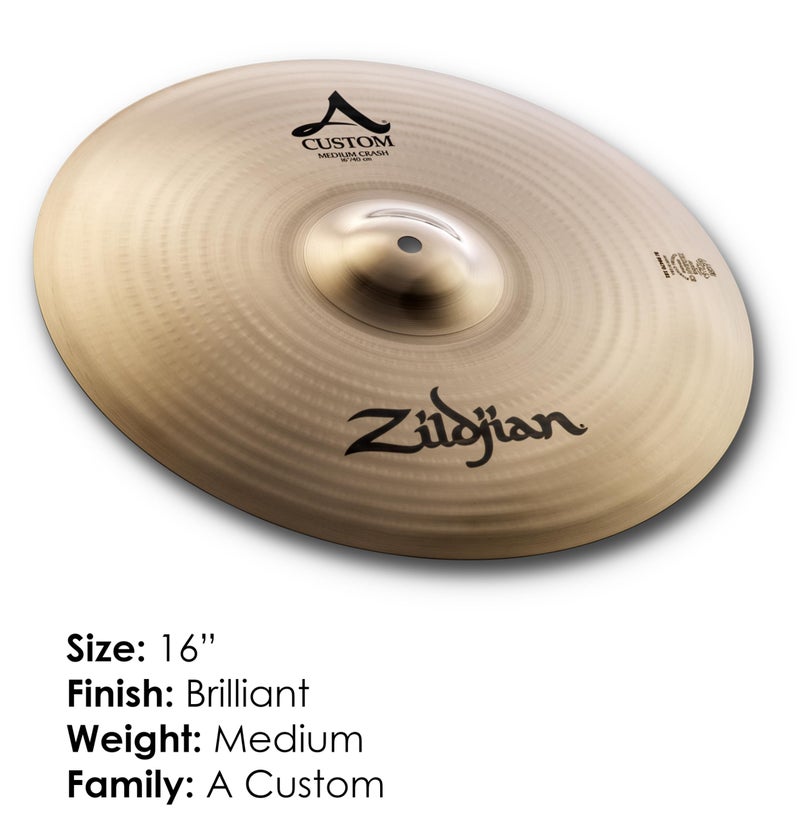 Zildjian A Custom Crash Cymbal - 16 Inches Medium - Image 2