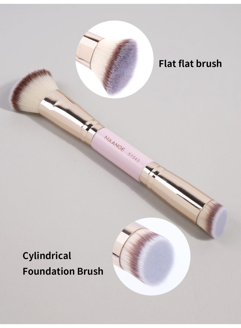 MAANGE Foundation Makeup Brush, Double Ended Makeup Brushes, Applying Liquid or Powder, Blush, Cream, Primer, for Contouring Blending Foundation Blush Brush Gold - Image 3