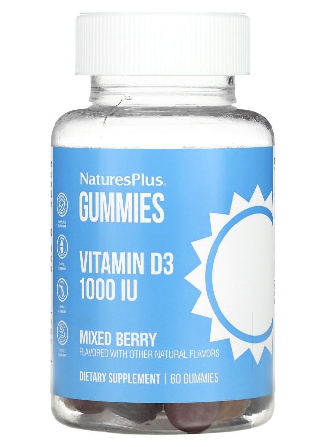 Vitamin D3 Gummies Mixed Berry 1000 IU 60 Gummies
