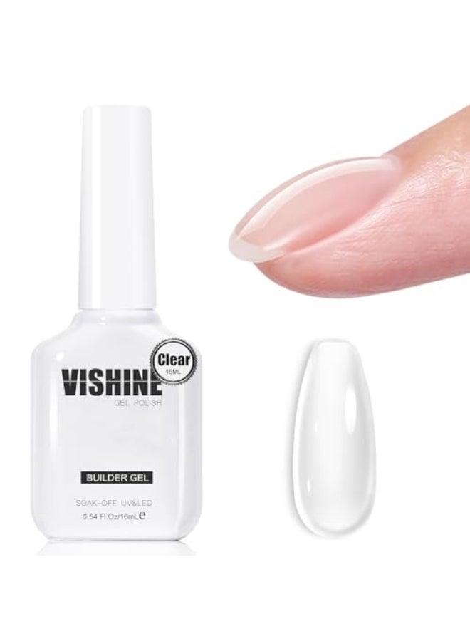 Vishine Builder Gel for Nails 8in1 Clear Color Builder Nail Gel for Nail Apex and Extension Strengthener Nail Thickening Hard Gel Base Rhinestone Nail Glue Base In A Bottle H021 - Image 1