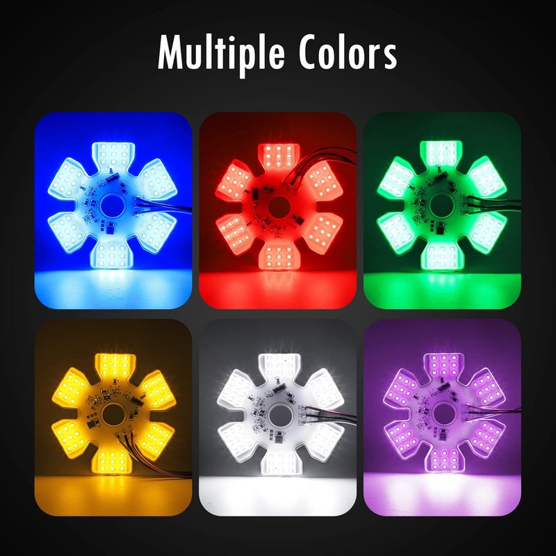 Partsam بارتسام 2 قطعة ضوء هواء تنفس LED رفيع للغاية بتصميم سداسي مزدوج الوظيفة 54 دايود (أصفر) - Image 3