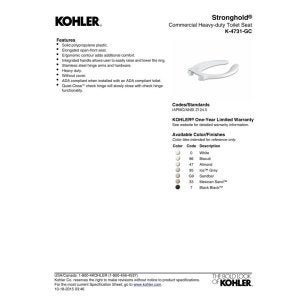 KOHLER Stronghold Seat QC WCheck Hinge - Image 3