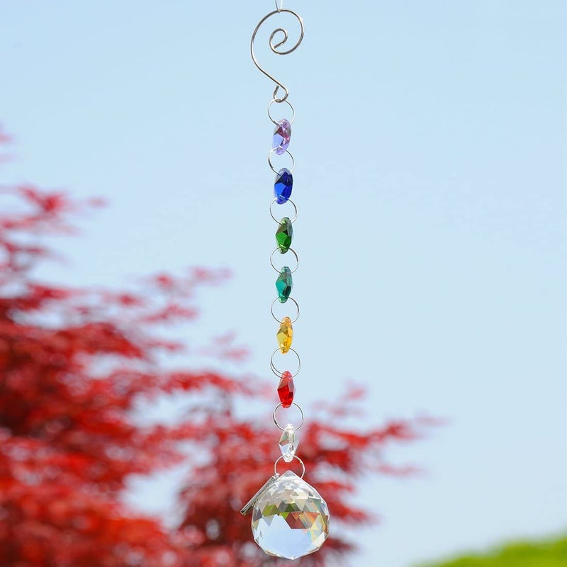 Light Wave Beautiful Sparkling Crystal Rainbow Sun-Catcher Ball Prism Pendant Hanging, Window, Garden, Balcony Hanging Ornament, Car Hanging (Model 13) - Image 3