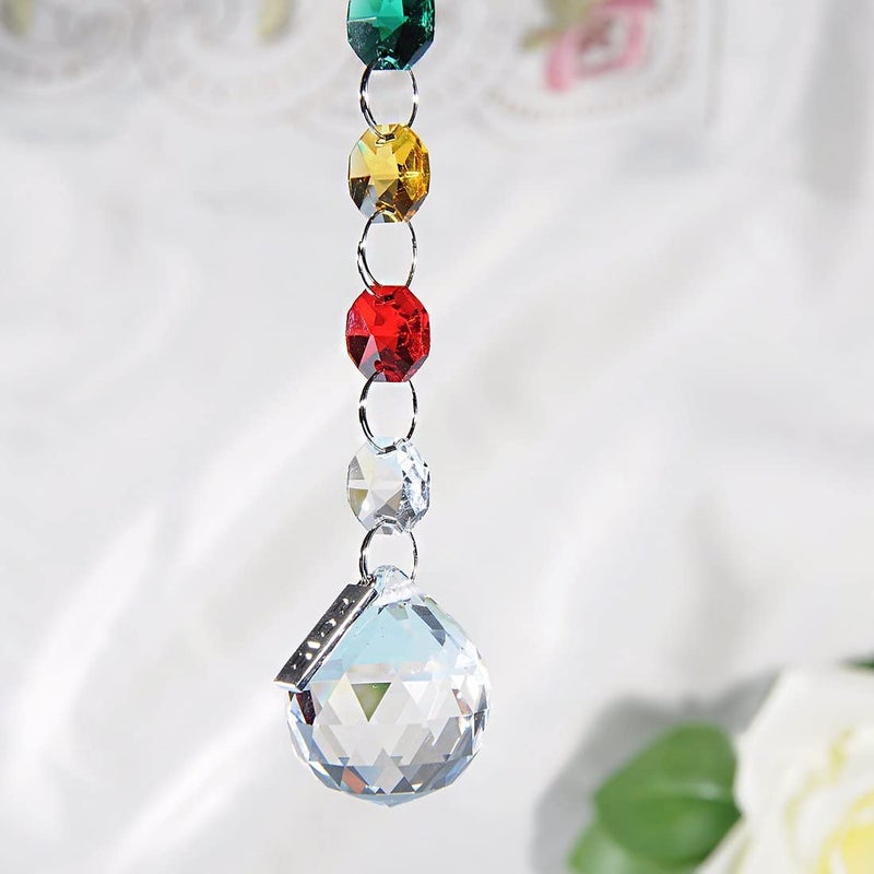Light Wave Beautiful Sparkling Crystal Rainbow Sun-Catcher Ball Prism Pendant Hanging, Window, Garden, Balcony Hanging Ornament, Car Hanging (Model 13) - Image 4