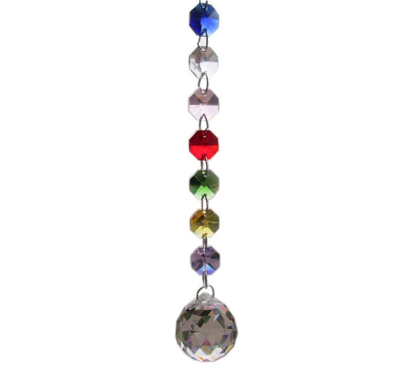 Light Wave Beautiful Sparkling Crystal Rainbow Sun-Catcher Ball Prism Pendant Hanging, Window, Garden, Balcony Hanging Ornament, Car Hanging (Model 13) - Image 1