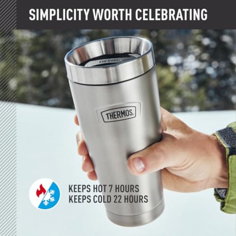 ICON Series stainless steel tumbler for outdoor use, silver, BPA-free material - Image 3