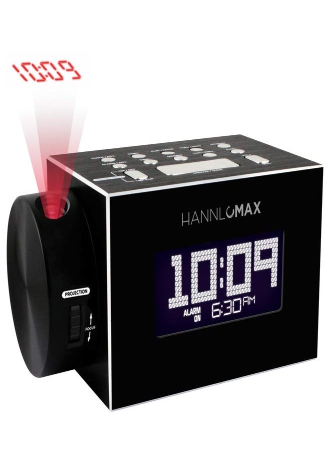 راديو HANNLOMAX HX-108CR PLL FM، ساعة رقمية بشاشة LCD بيضاء، عرض الوقت، بلوتوث، منبه واحد، هيكل من الألومنيوم، منفذ USB للشحن بقوة 1 أمبير، مدخل Aux، يعمل فقط بتيار متردد. - Image 2