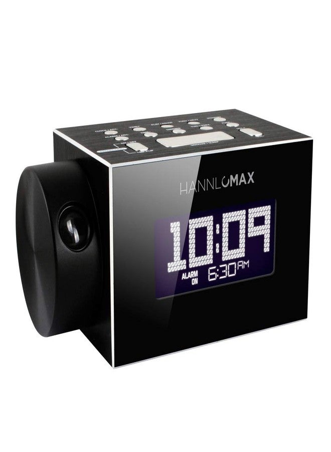 راديو HANNLOMAX HX-108CR PLL FM، ساعة رقمية بشاشة LCD بيضاء، عرض الوقت، بلوتوث، منبه واحد، هيكل من الألومنيوم، منفذ USB للشحن بقوة 1 أمبير، مدخل Aux، يعمل فقط بتيار متردد. - Image 1