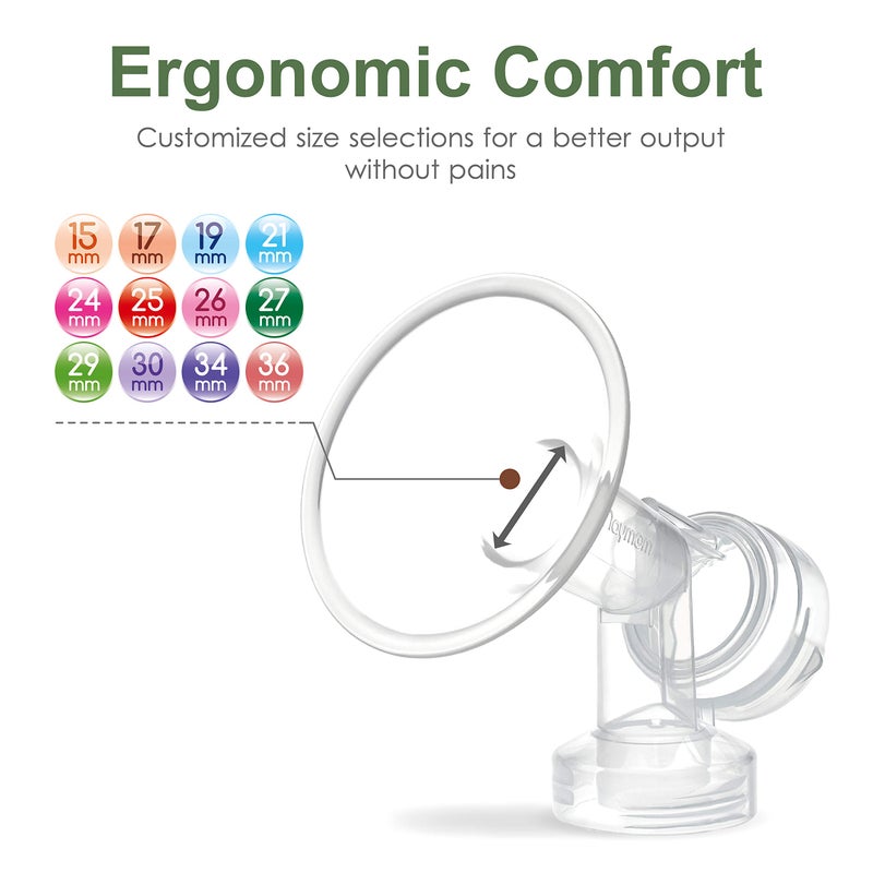 Maymom مجموعة مضخة الثدي من ميموم متوافقة مع مضخات ميديلا بوم إن ستايل المتقدمة، غير متوافقة مع بوم إن ستايل مع ماكس فلو، درع الثدي 21 مم - Image 5