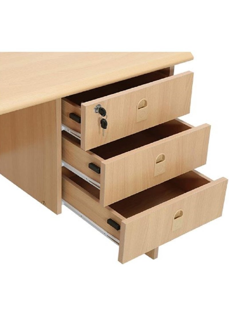 AL WADI FURNITURE - Modern Beige Computer Table - 120x60x75 cm Office Desk, Workstation, PC Laptop Gaming Table, Wooden Study Table for Home, Living Room, Bedroom - Image 1