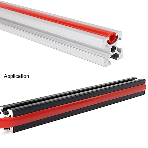BLCCLOY 6 Meter 1010 2020 Aluminum Extrusion T Slot Cover Seal Dust Strip Bracket Insert Channel Filler for 6mm 80 20 10 Series 2040 1" V Slot Extruded Aluminum Rail Profile Accessories Hardware -Red - Image 5