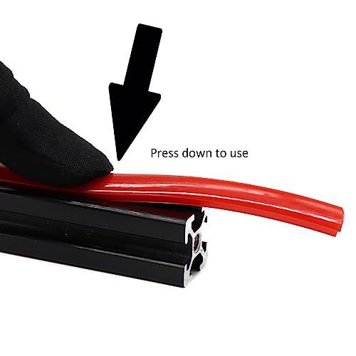 BLCCLOY 6 Meter 1010 2020 Aluminum Extrusion T Slot Cover Seal Dust Strip Bracket Insert Channel Filler for 6mm 80 20 10 Series 2040 1" V Slot Extruded Aluminum Rail Profile Accessories Hardware -Red - Image 4