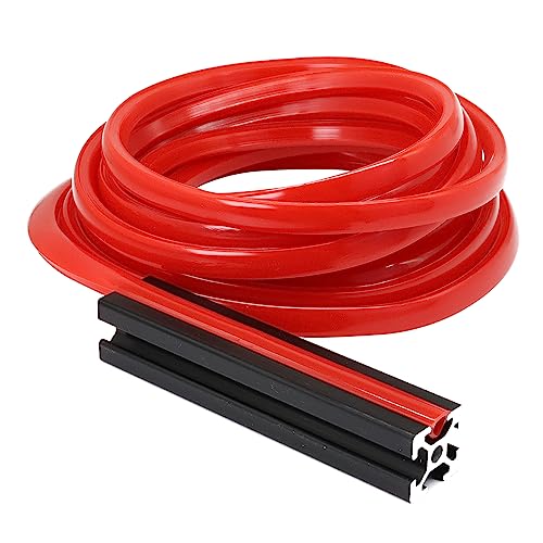 BLCCLOY 6 Meter 1010 2020 Aluminum Extrusion T Slot Cover Seal Dust Strip Bracket Insert Channel Filler for 6mm 80 20 10 Series 2040 1" V Slot Extruded Aluminum Rail Profile Accessories Hardware -Red - Image 1