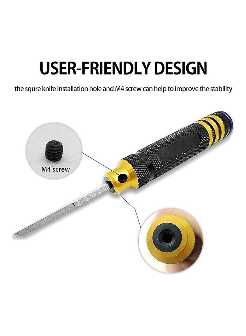 MVAQKLM  Model Panel Line Scriber Tool Set, 7 Blades (0.1-2.0mm), Metal Construction, for Resin and Model Kit Detailing - Image 5