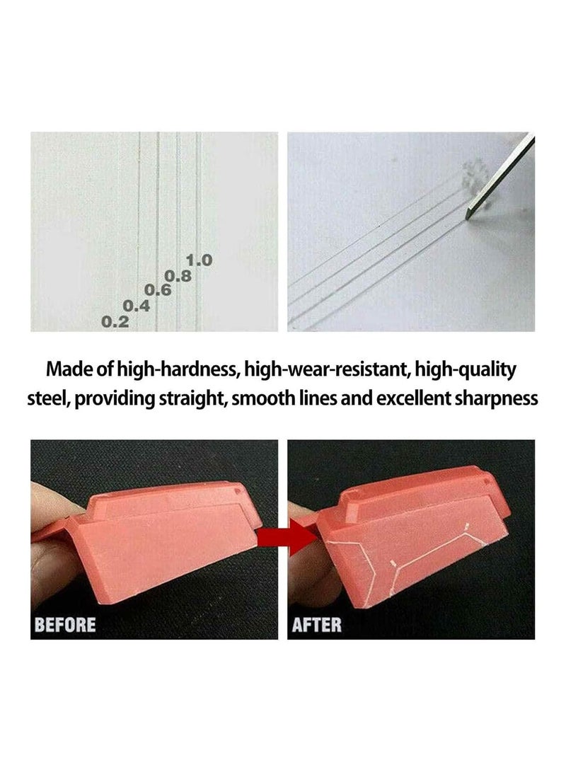 MVAQKLM  Model Panel Line Scriber Tool Set, 7 Blades (0.1-2.0mm), Metal Construction, for Resin and Model Kit Detailing - Image 3